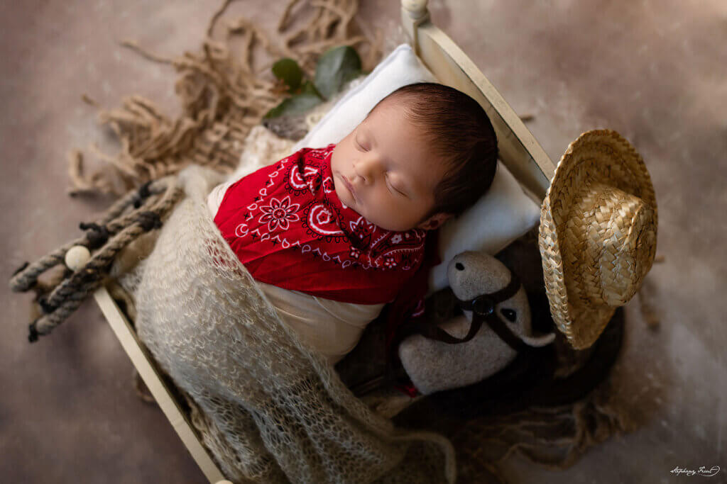 cowboy newborn photography idea